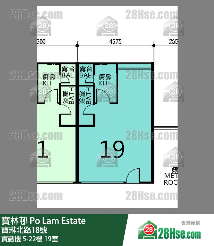 寶林邨 寶勤樓 12樓 19室 平面圖