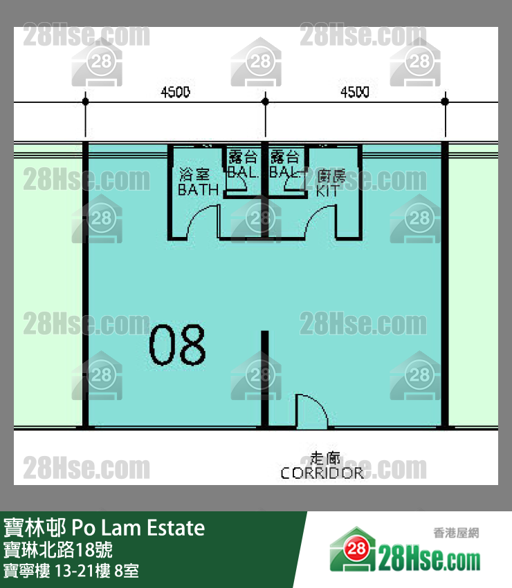 寶林邨 寶寧樓 19樓 8室 平面圖