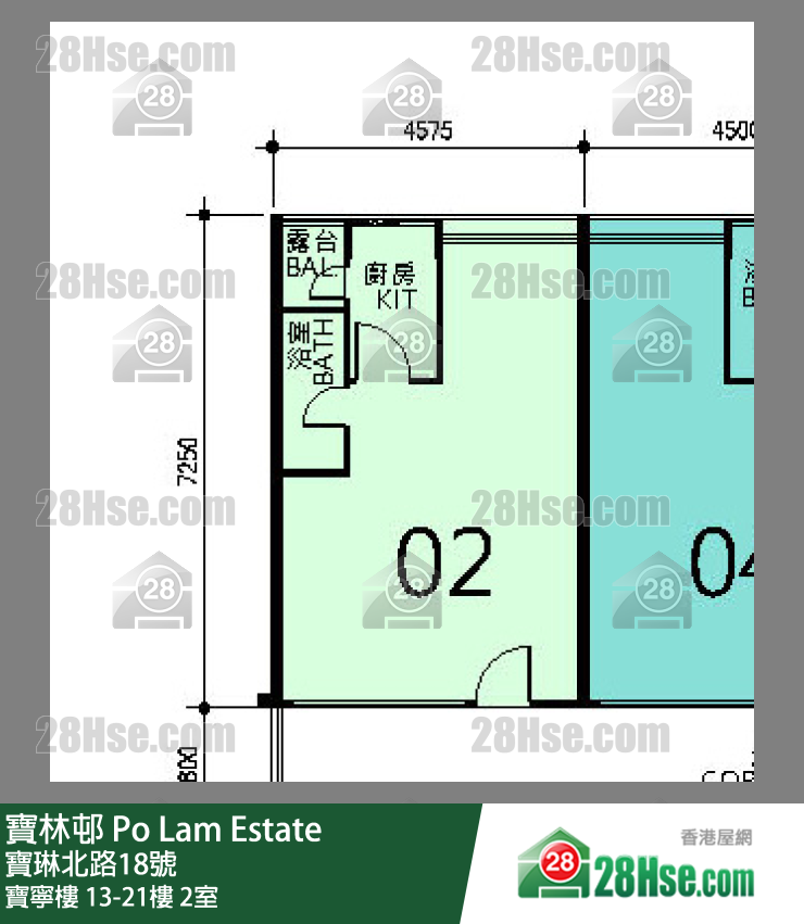 寶林邨 寶寧樓21樓 2室 平面圖