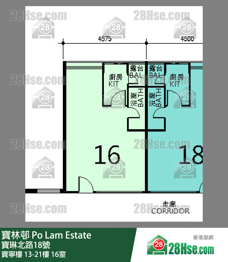 寶林邨 寶寧樓17樓 16室 平面圖