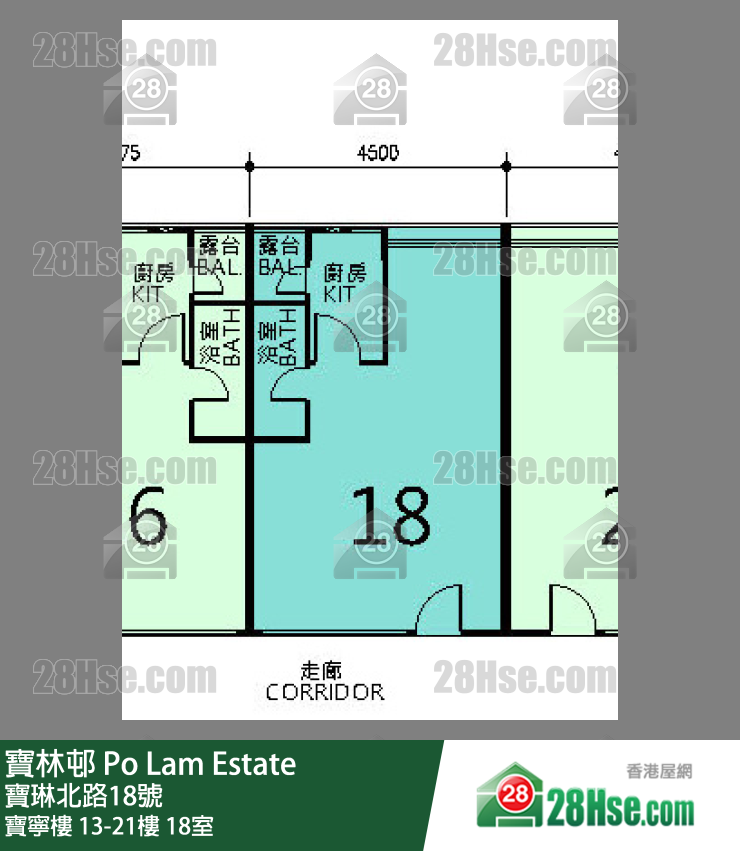 寶林邨 寶寧樓20樓 18室 平面圖