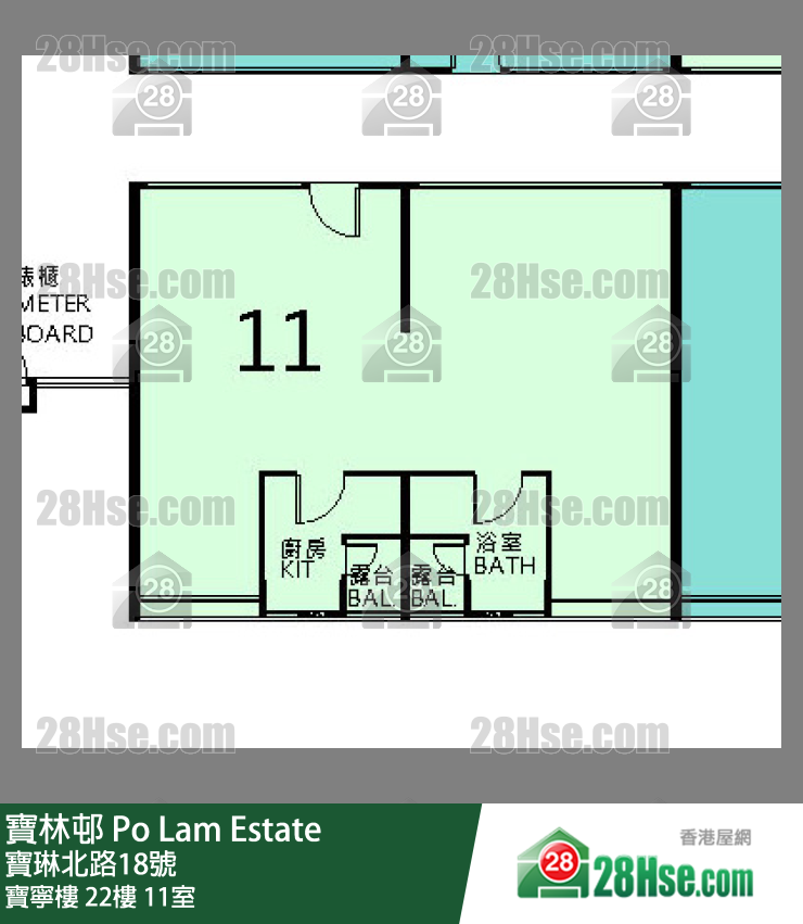 寶林邨 寶寧樓22樓 11室 平面圖