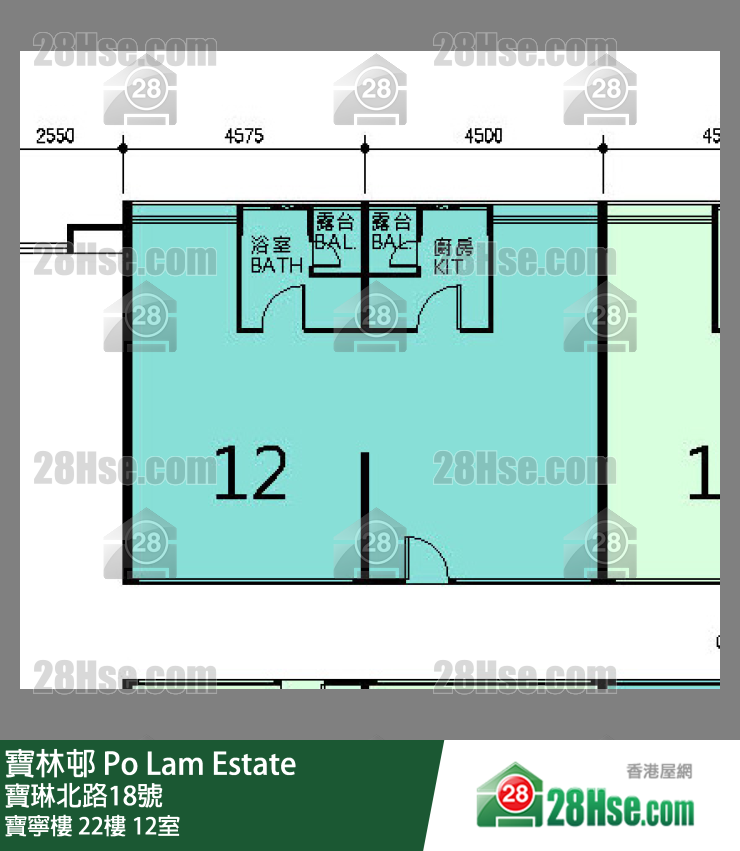 寶林邨 寶寧樓22樓 12室 平面圖