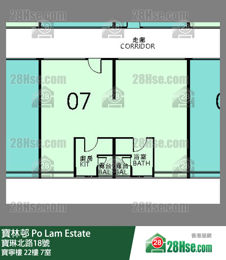 寶林邨 寶寧樓22樓 7室 平面圖