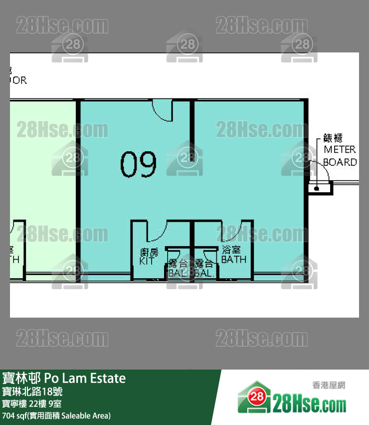 寶林邨 寶寧樓 22樓 9室 平面圖