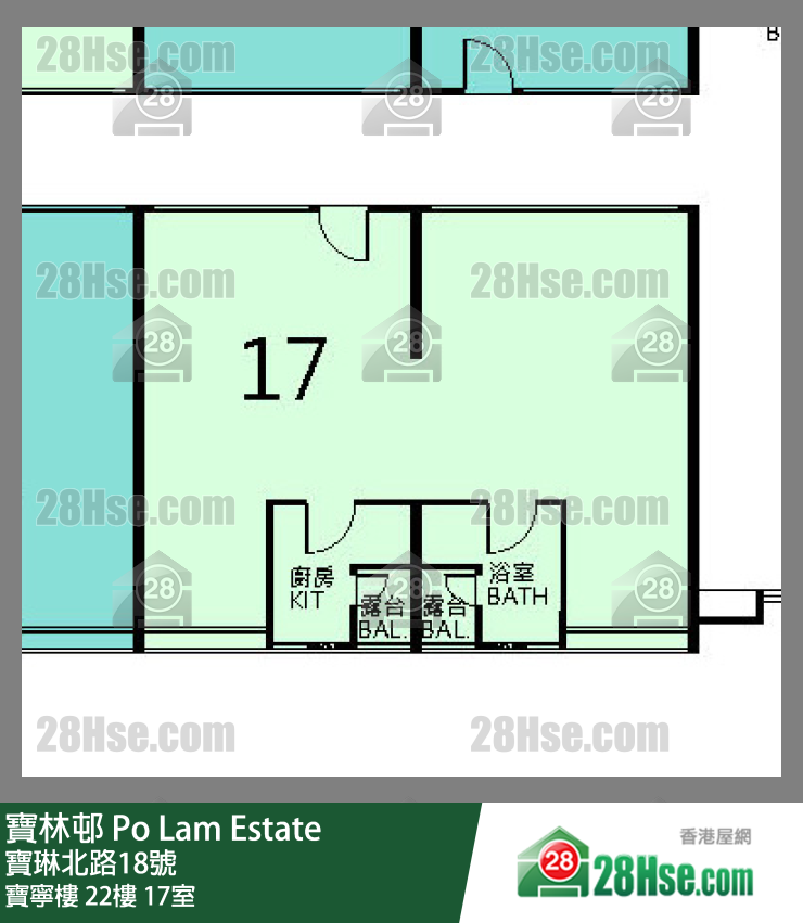 寶林邨 寶寧樓22樓 17室 平面圖