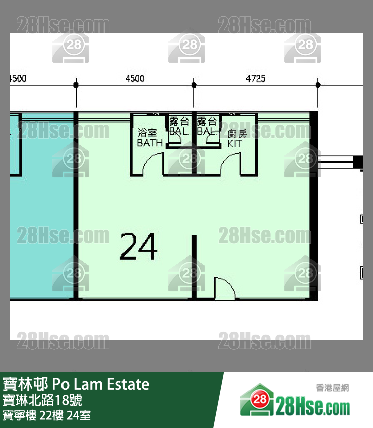 寶林邨 寶寧樓22樓 24室 平面圖
