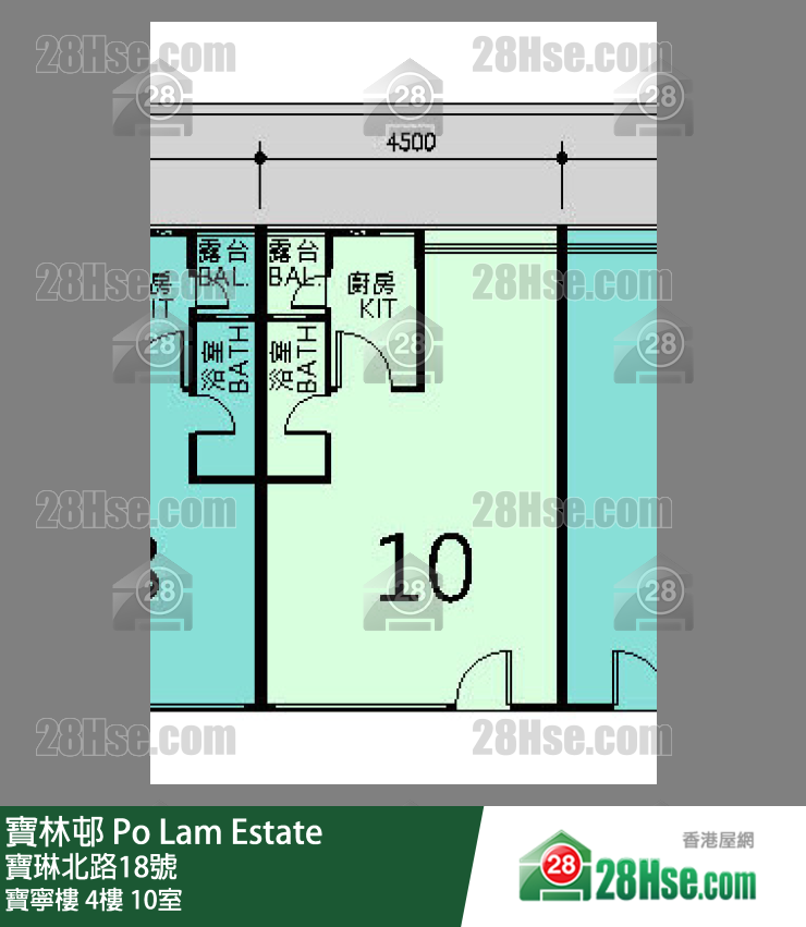 寶林邨 寶寧樓 4樓 10室 平面圖