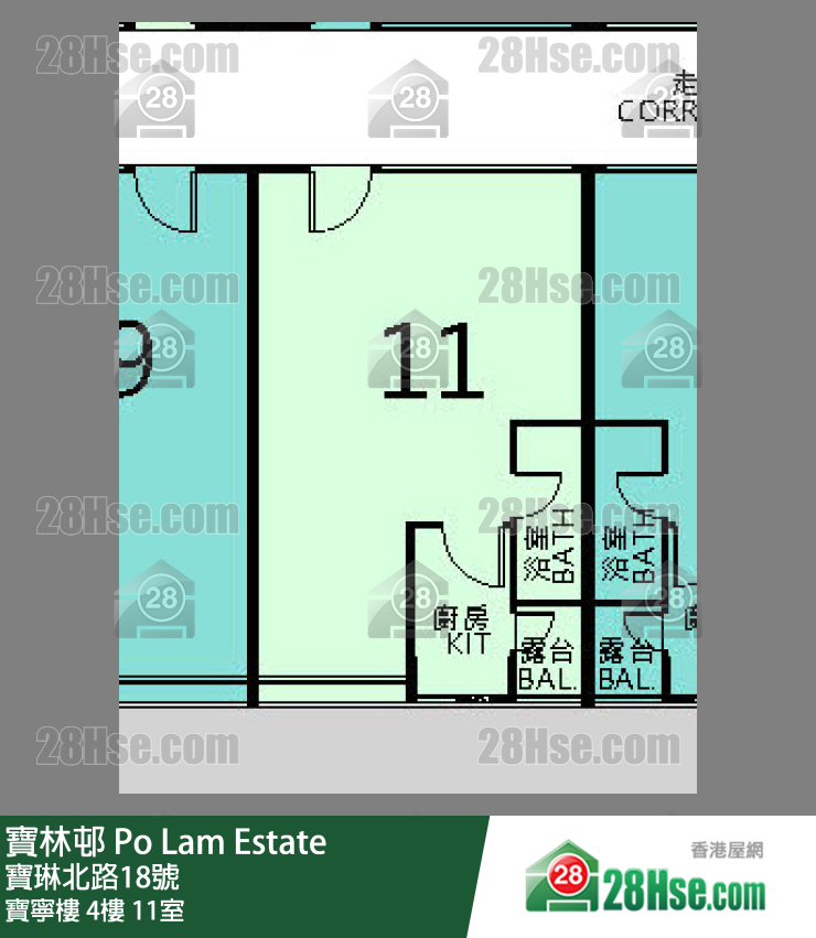 寶林邨 寶寧樓4樓 11室 平面圖