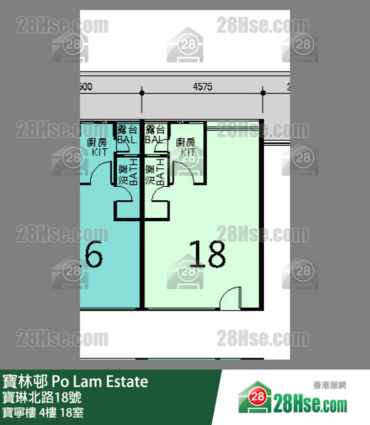 寶林邨 寶寧樓4樓 18室 平面圖