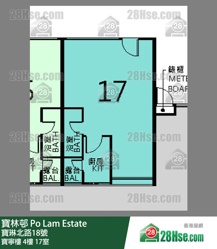 寶林邨 寶寧樓4樓 17室 平面圖