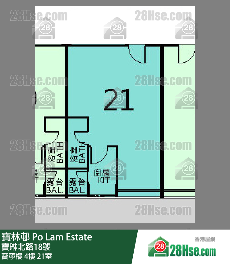 寶林邨 寶寧樓4樓 21室 平面圖