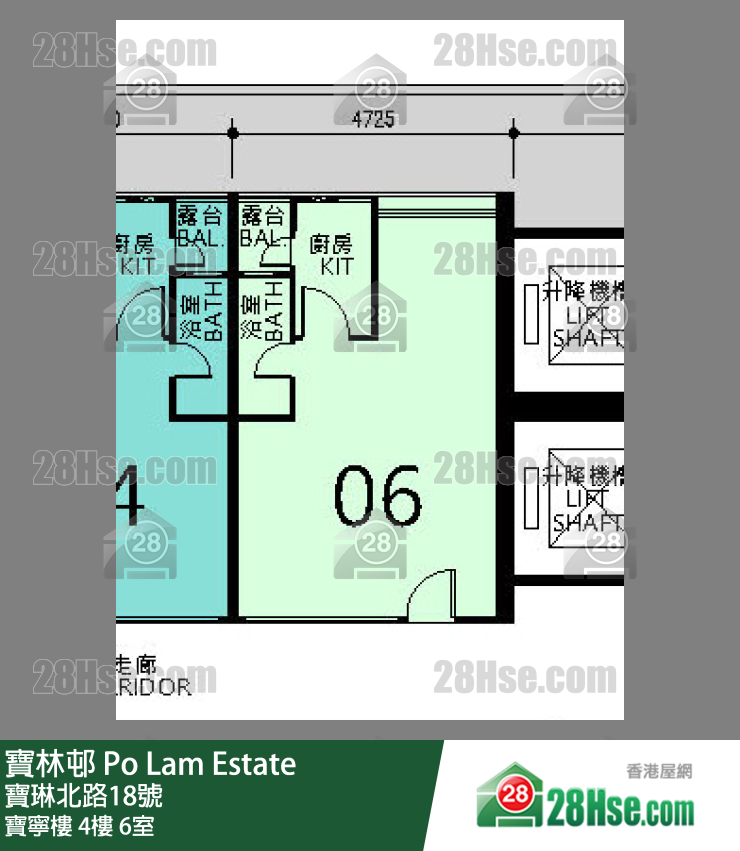 寶林邨 寶寧樓4樓 6室 平面圖