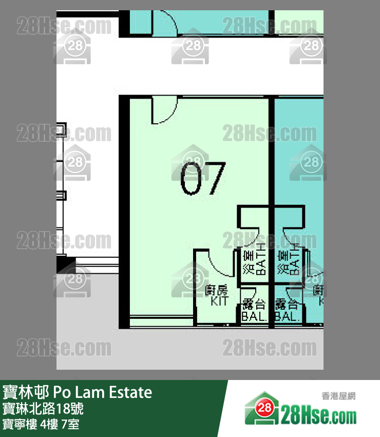 寶林邨 寶寧樓4樓 7室 平面圖