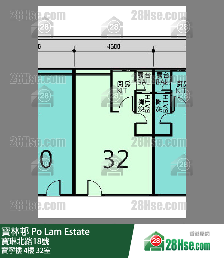 宝林邨 宝宁楼4楼 32室 平面图