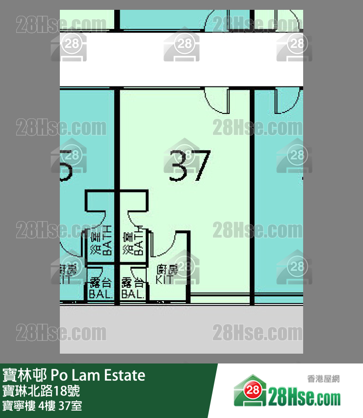 寶林邨 寶寧樓4樓 37室 平面圖