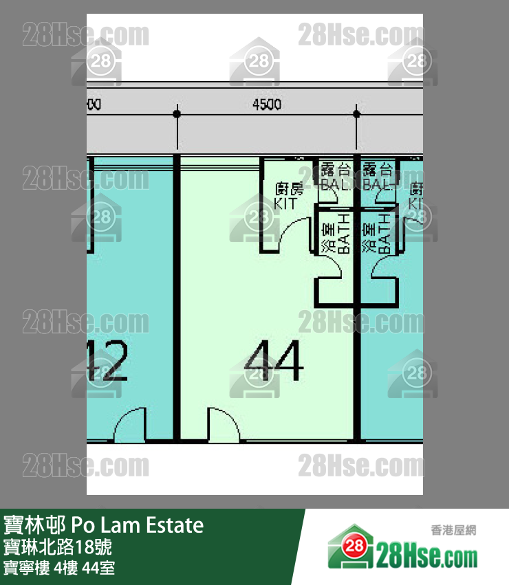 宝林邨 宝宁楼4楼 44室 平面图