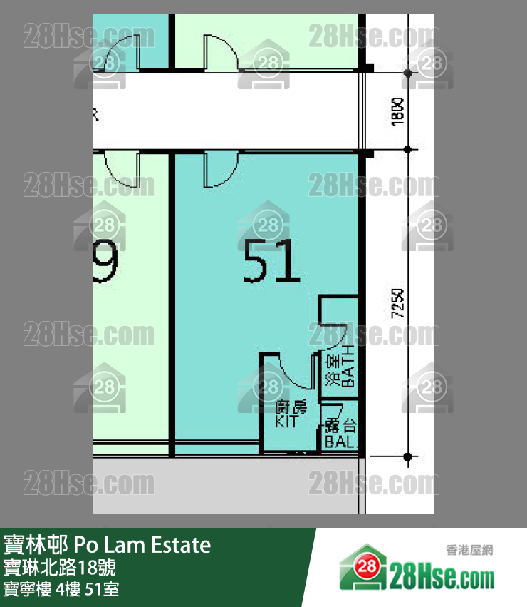 寶林邨 寶寧樓4樓 51室 平面圖