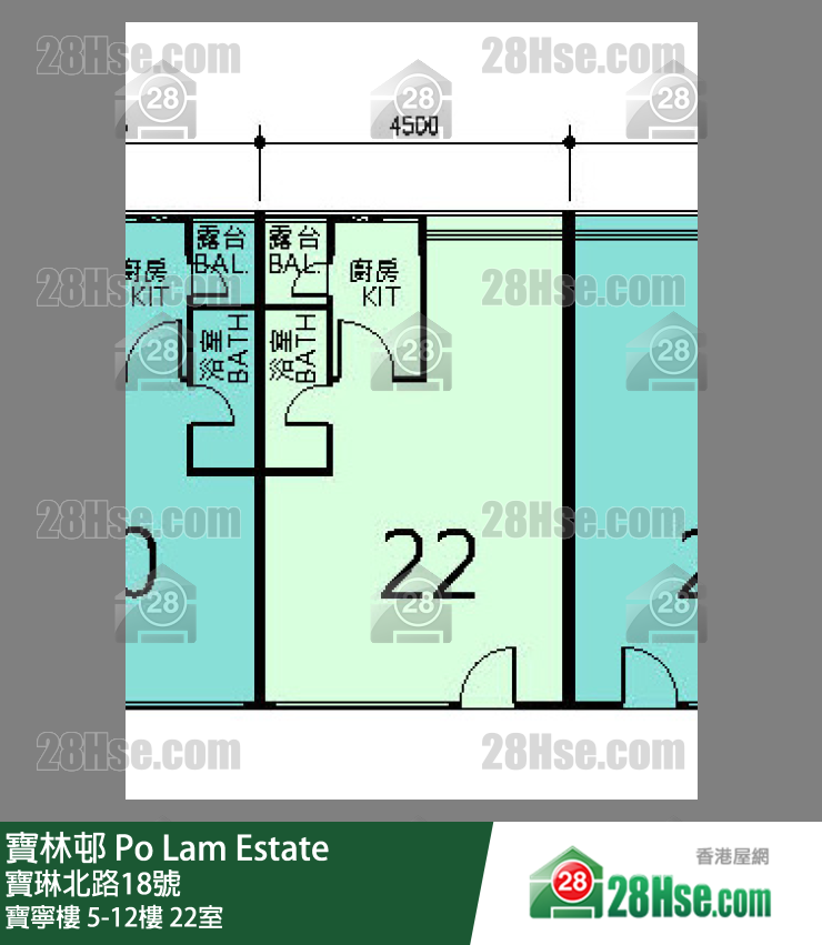 寶林邨 寶寧樓5樓 22室 平面圖
