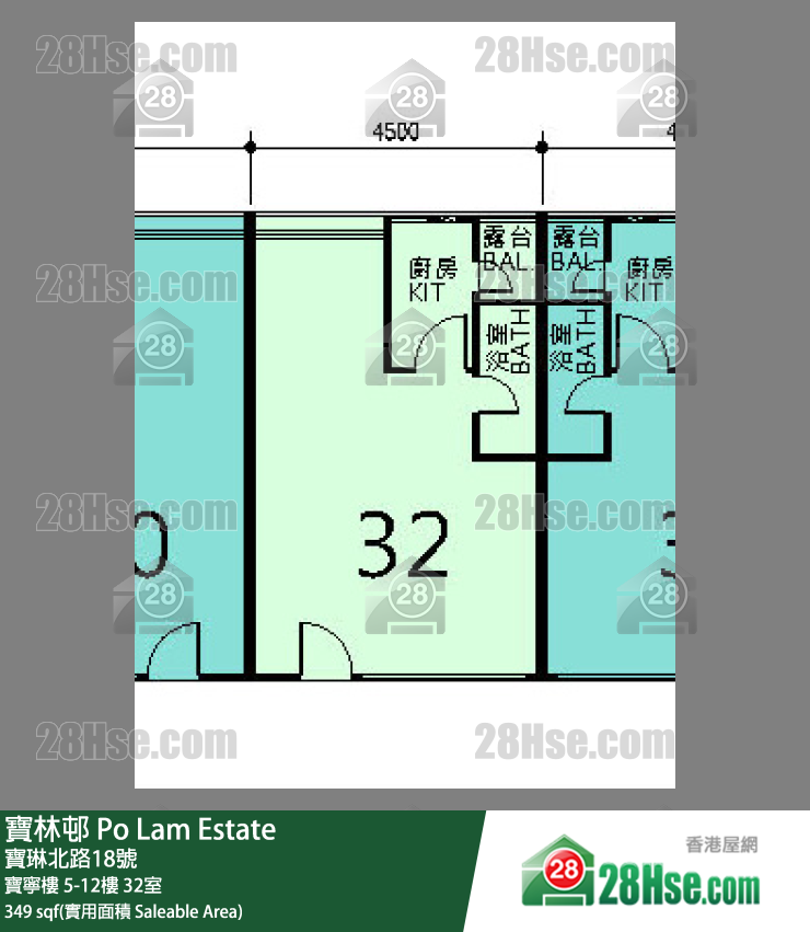 寶林邨 寶寧樓12樓 32室 平面圖