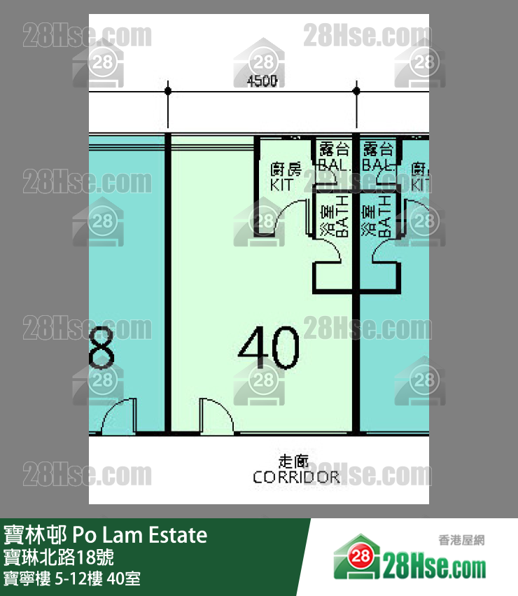 寶林邨 寶寧樓12樓 40室 平面圖