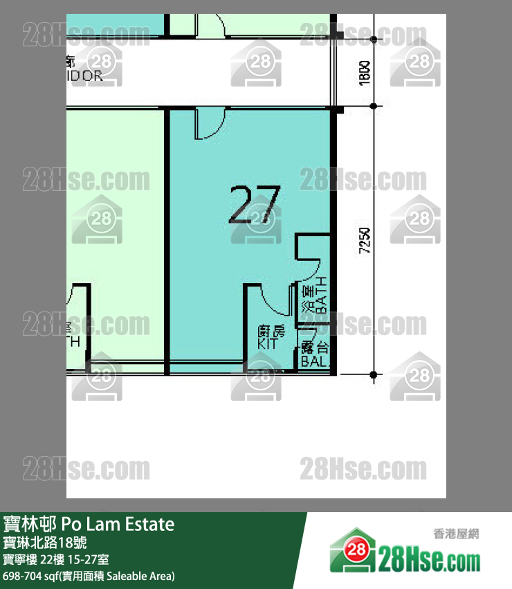 寶林邨 寶寧樓22樓 17室 平面圖