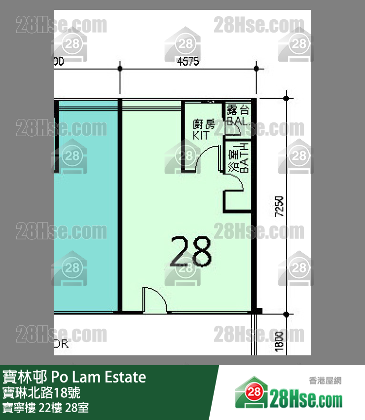 寶林邨 寶寧樓22樓 28室 平面圖