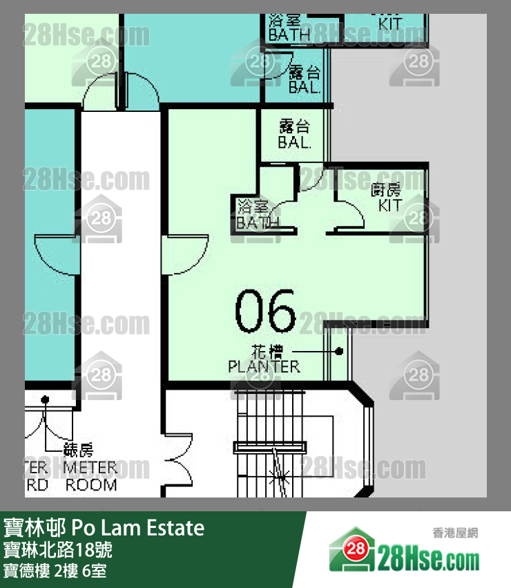 寶林邨 寶德樓2樓 6室 平面圖
