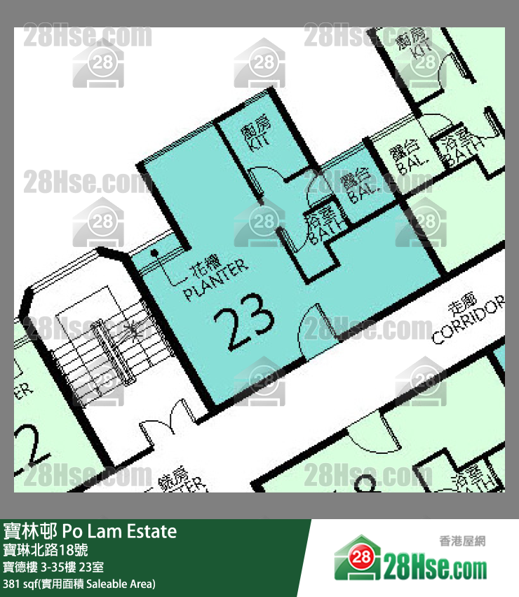 寶林邨 寶德樓31樓 23室 平面圖