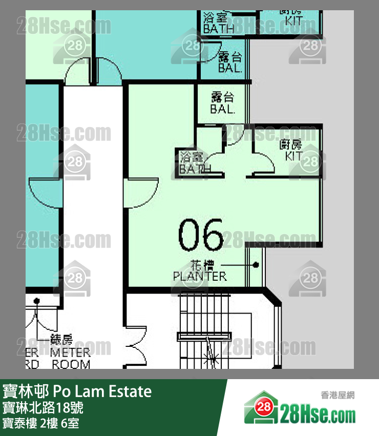寶林邨 寶泰樓2樓 6室 平面圖