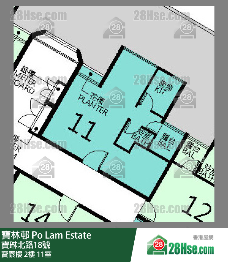 寶林邨 寶泰樓2樓 11室 平面圖