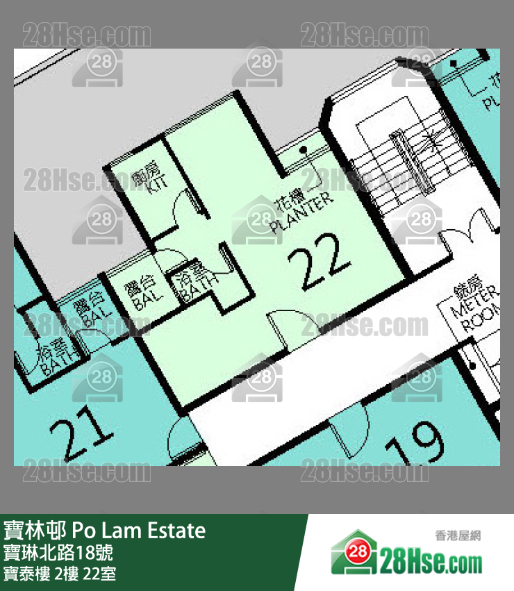 寶林邨 寶泰樓2樓 22室 平面圖
