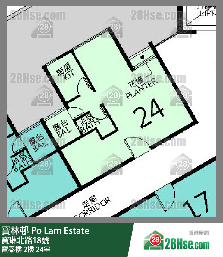 寶林邨 寶泰樓2樓 24室 平面圖