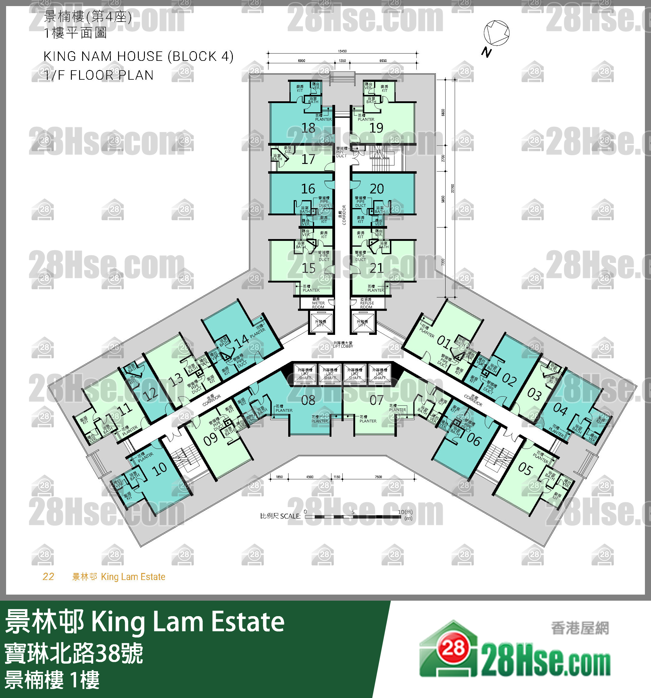 景楠楼 1楼 平面图