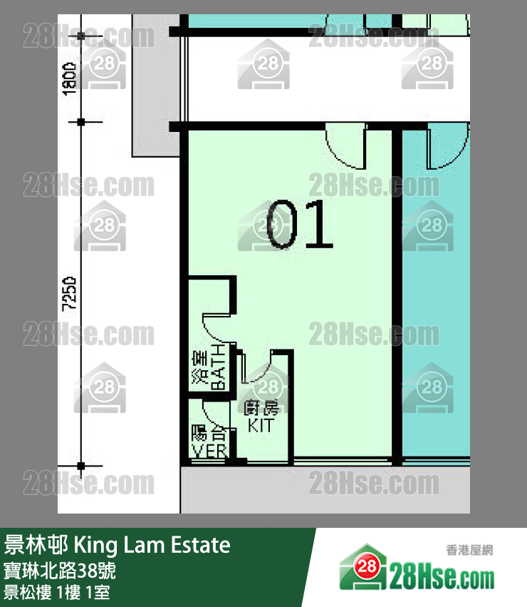 景林邨 景松樓1樓 1室 平面圖