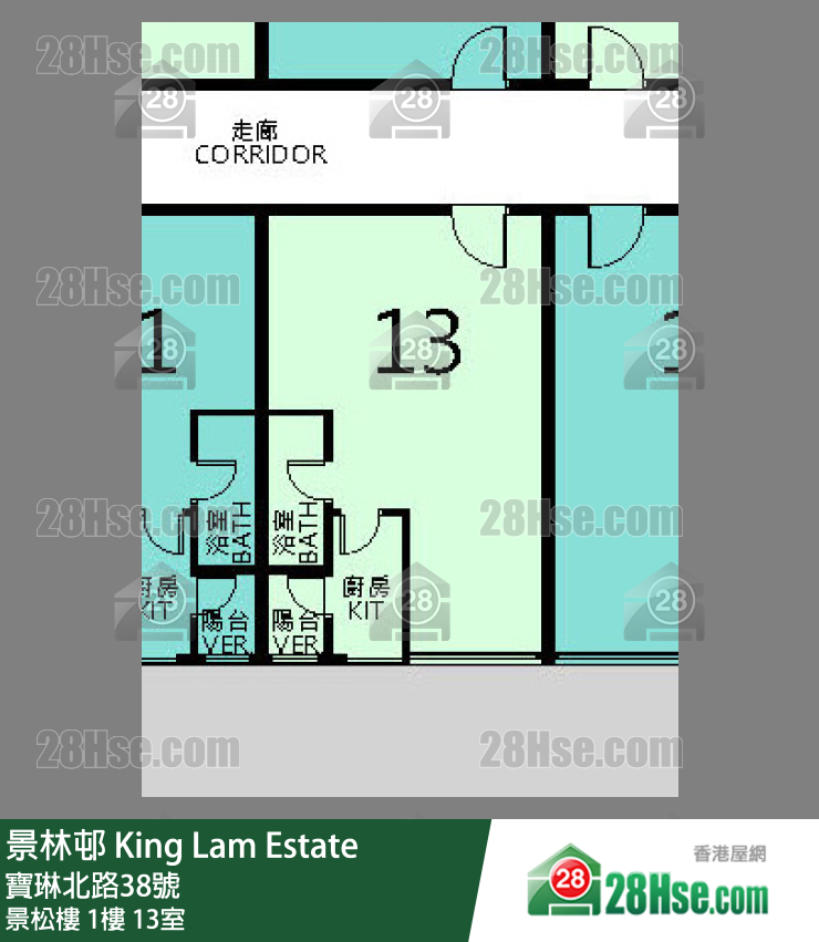 景林邨 景松樓1樓 13室 平面圖