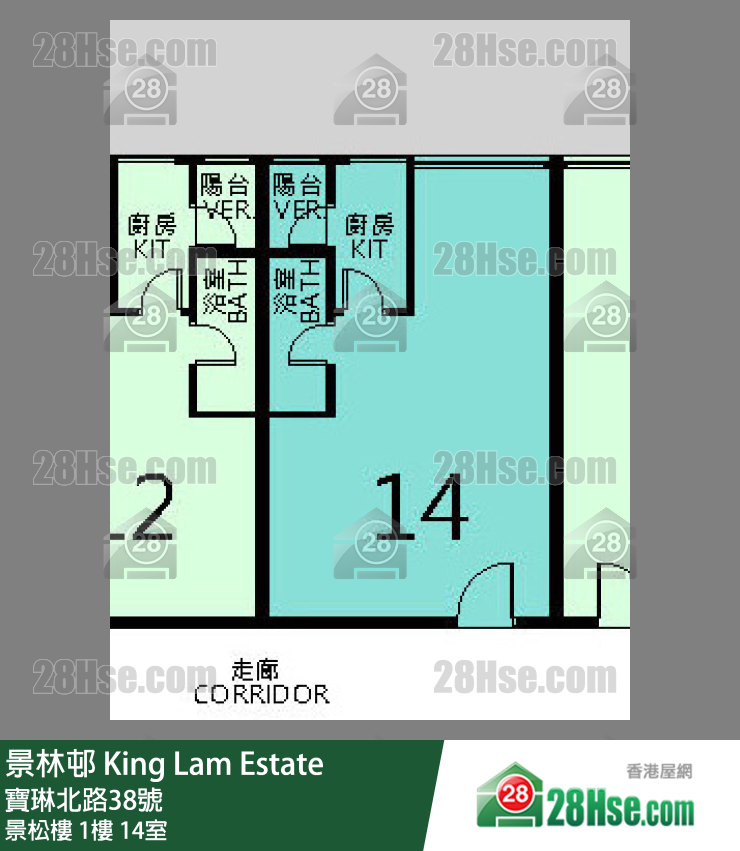 景林邨 景松樓1樓 14室 平面圖