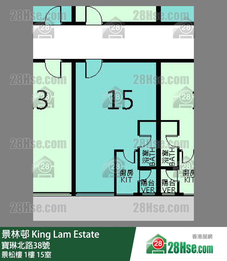景林邨 景松樓1樓 15室 平面圖