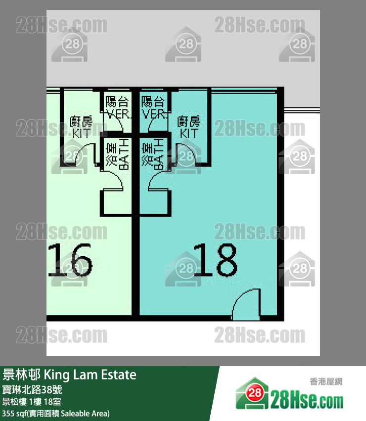 景林邨 景松樓 1樓 18室 平面圖