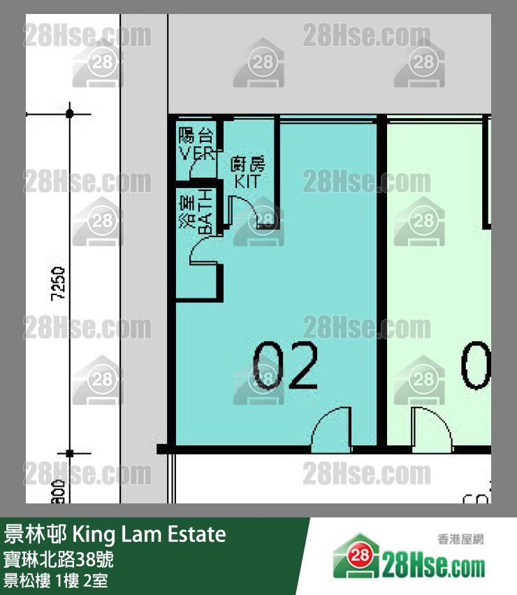景林邨 景松樓1樓 2室 平面圖