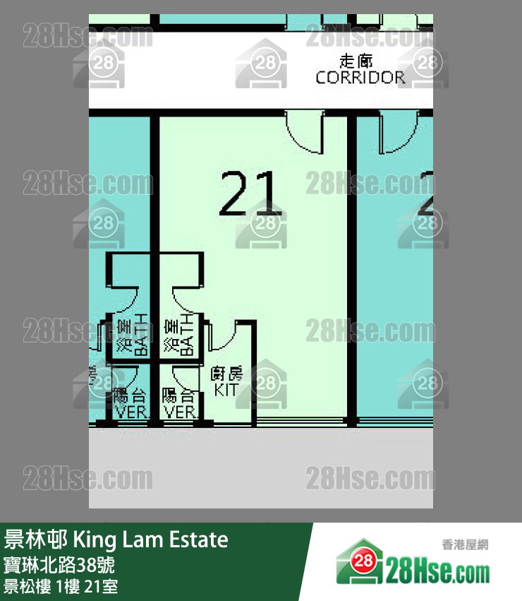 景林邨 景松樓1樓 21室 平面圖