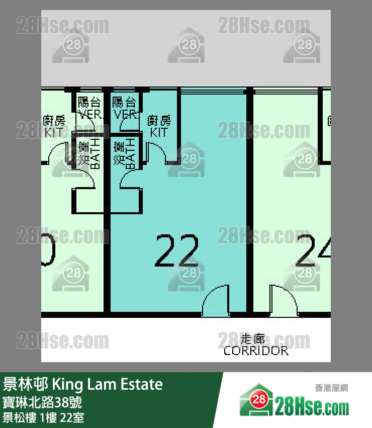 景林邨 景松樓1樓 22室 平面圖