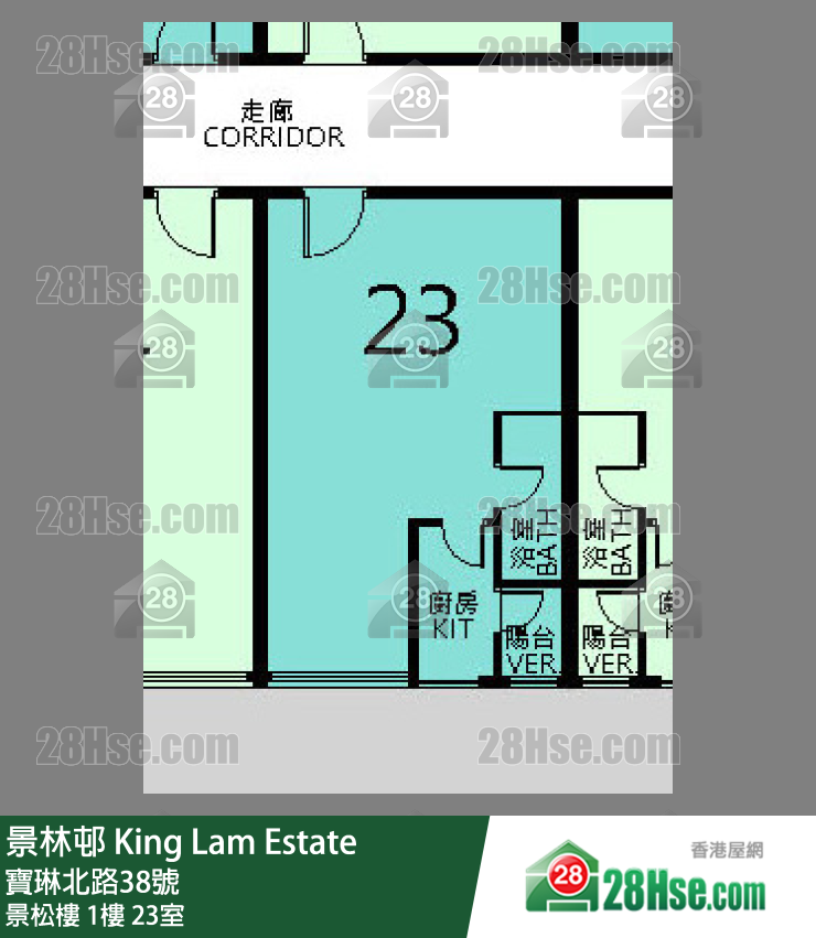 景林邨 景松樓1樓 23室 平面圖