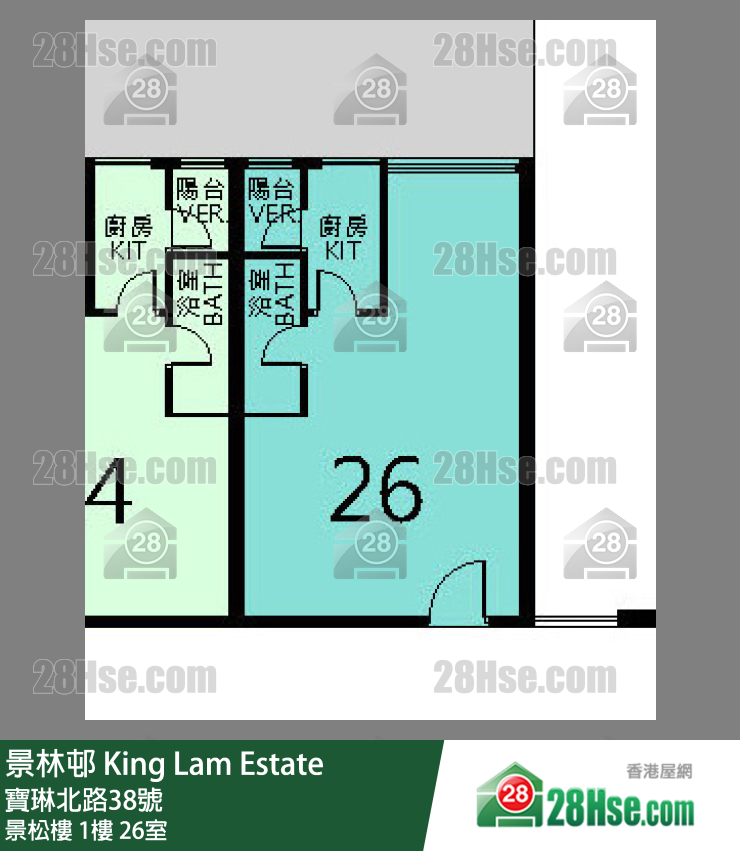 景林邨 景松樓1樓 26室 平面圖