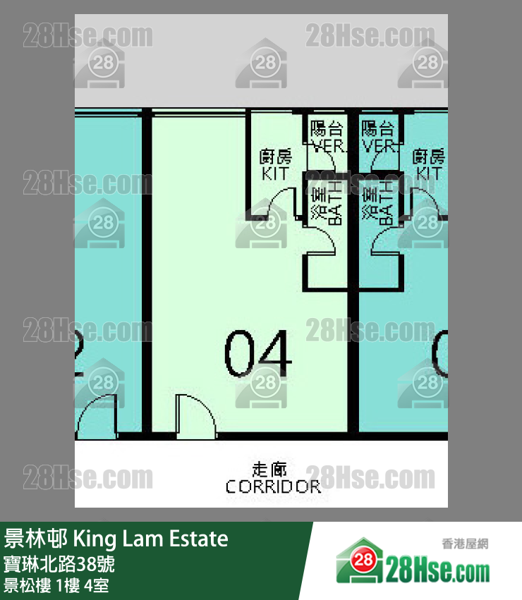 景林邨 景松樓1樓 4室 平面圖