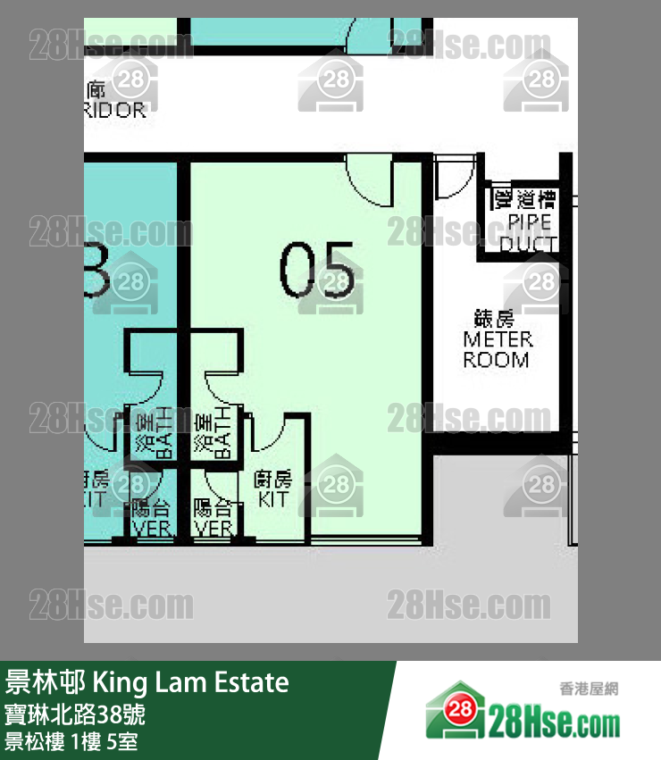 景林邨 景松樓 1樓 5室 平面圖