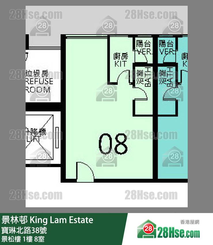 景林邨 景松樓1樓 8室 平面圖