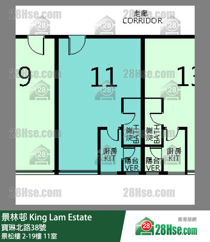 景林邨 景松樓7樓 11室 平面圖