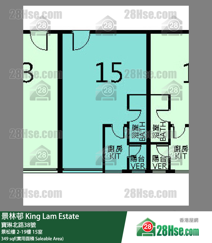 景林邨 景松樓 6樓 15室 平面圖