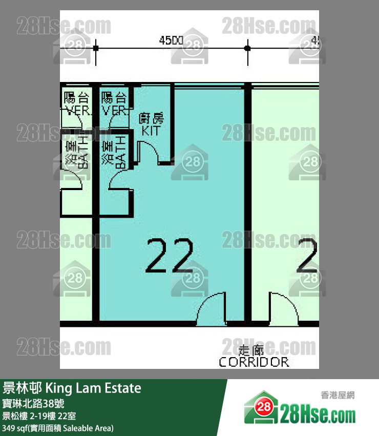 景林邨 景松樓 4樓 22室 平面圖